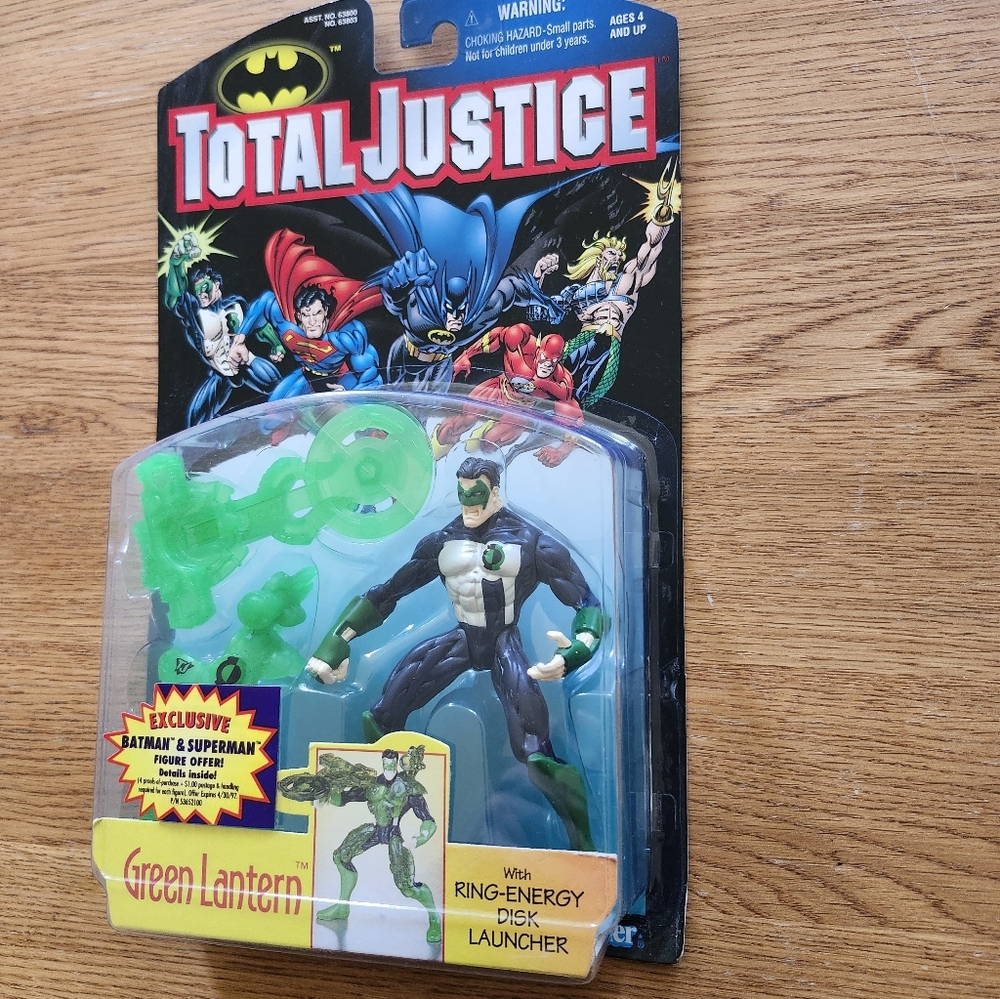1997 Green Lantern Total Justice  Figure with Ring-Energy Launcher By Kenner - Picture 3 of 8